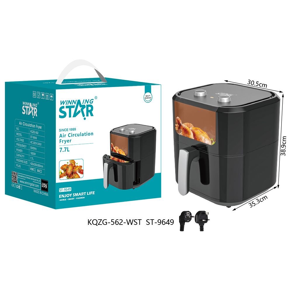 Friteuse à Air Chaud 1800W 7.7L avec Circulation d'Air Visible - ST-9649