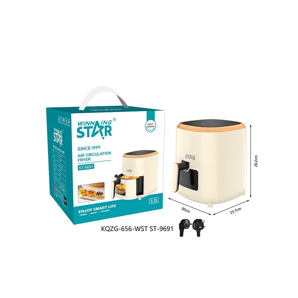 ST-9691 Friteuse à Air Chaud 1200W 3.2L avec Minuterie 0-60min