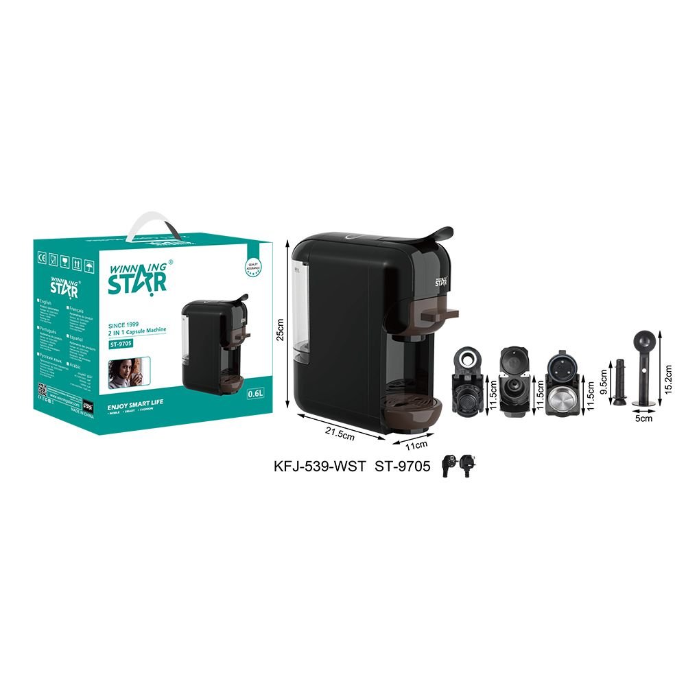 ST-9705 Machine à Café 4 en 1 avec Réservoir d'Eau 0,6L