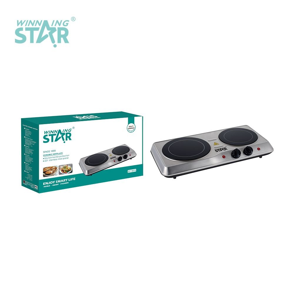 ST-9673 Plaque de Cuisson Céramique Double Feu 187mm et 164mm