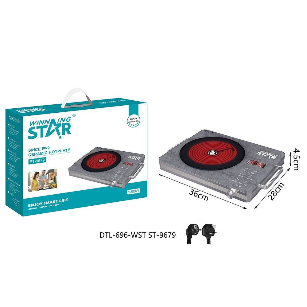 ST-9679 Réchaud Vitrocéramique WINNING STAR 2200W - Plaque de Cuisson Électrique