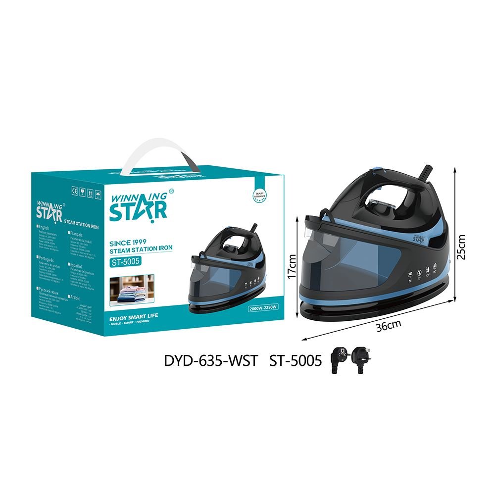 ST-5005 Station de Repassage Électrique Vapeur 2000W-2250W avec Réservoir d'Eau 1,1L