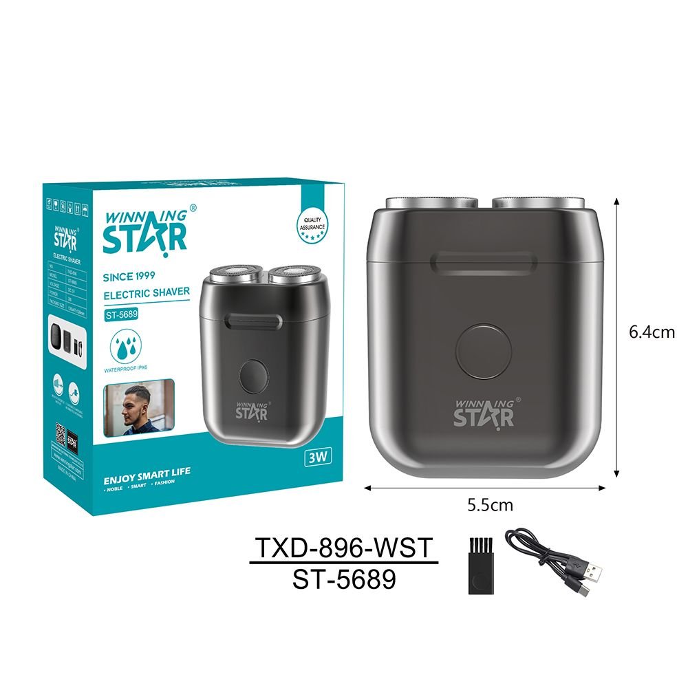 ST-5689 WINNING STAR Rasoir de Voyage Portable Rechargeable