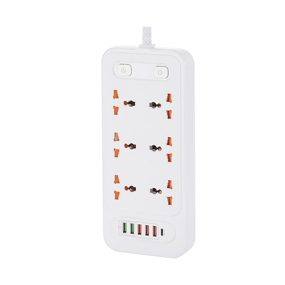 Multiprise Électrique Extension 6 Prises + 5 USB avec Interrupteur - ST-4046