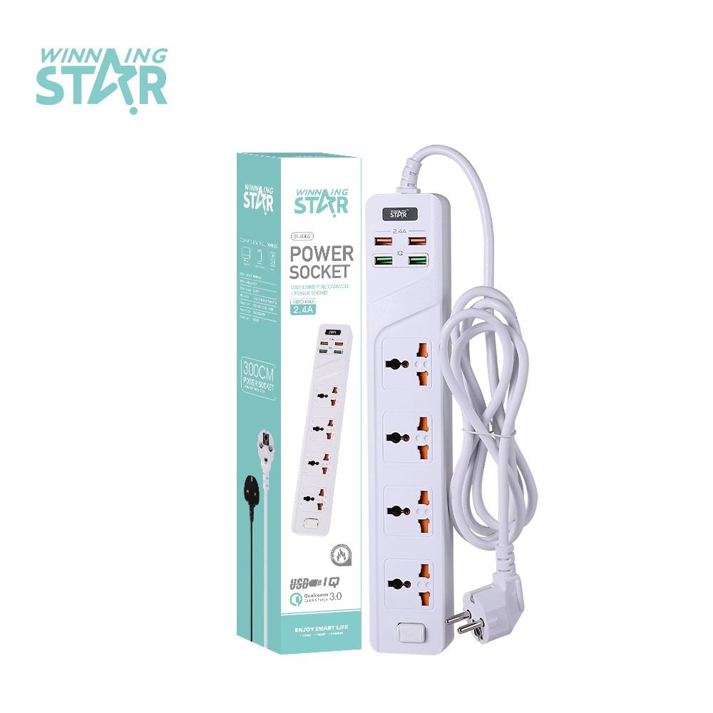 ST-4002 Multiprise Universelle 8 Prises avec Câble de Rallonge
