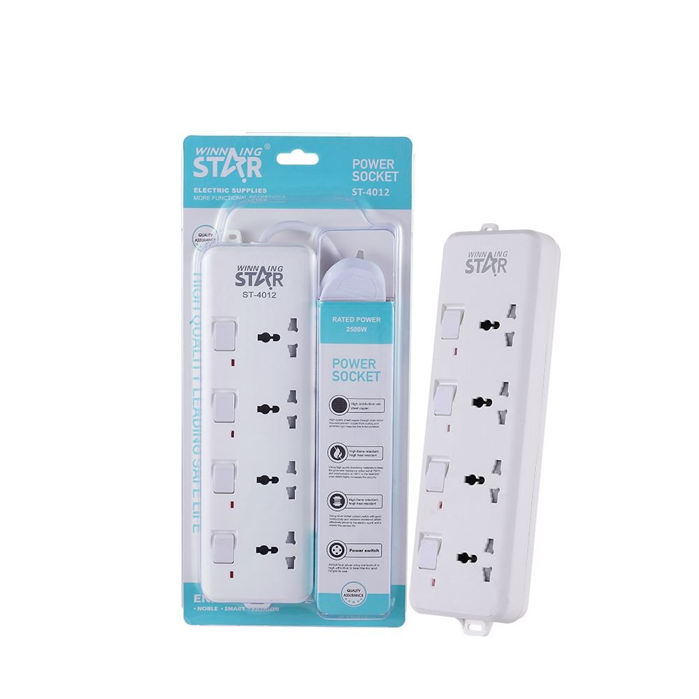 ST-4012 Prise Multiprise Électrique avec Interrupteur - Haute Qualité