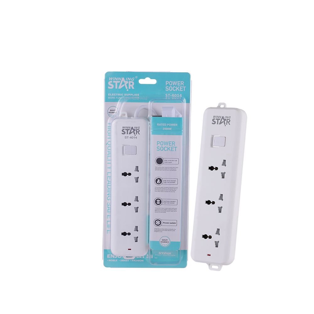 ST-4014 Multiprise Électrique 3 Prises - Conducteur en Cuivre Pur