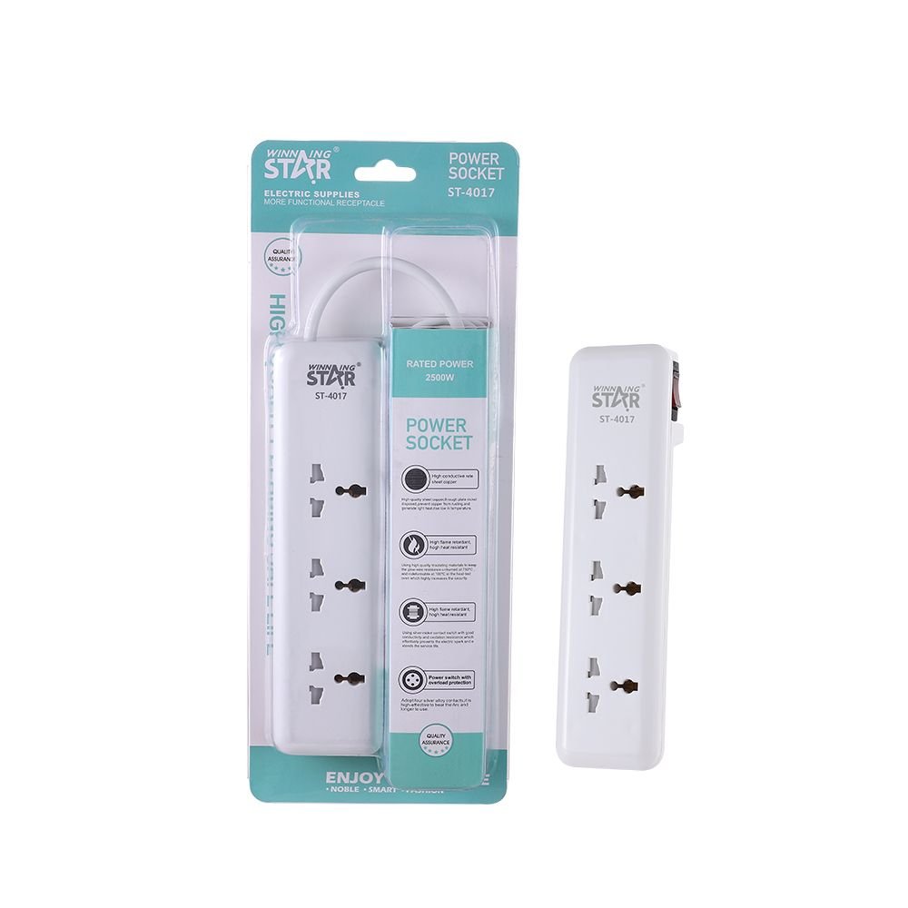 ST-4017 - Multiprise Universelle avec Fiche Encastrable, Cordon d'Alimentation