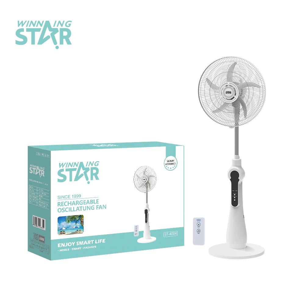 ST-4004 Ventilateur Solaire Rechargeable sur Pied avec Télécommande