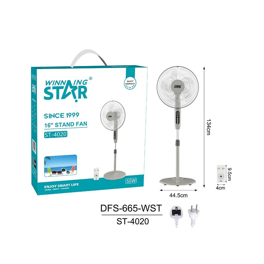 Ventilateur sur Pied Oscillant ST-4020 - 16 pouces, 55W, AC220-240V