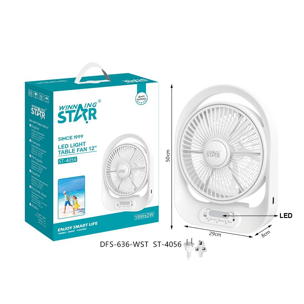 Ventilateur de Table Rechargeable ST-4056 WINNING STAR 18W 12" USB