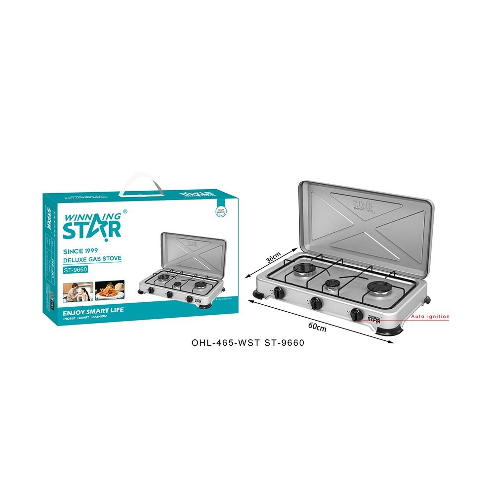Réchaud à Gaz de Camping WINNING STAR ST-9660 - 3 Feux Deluxe