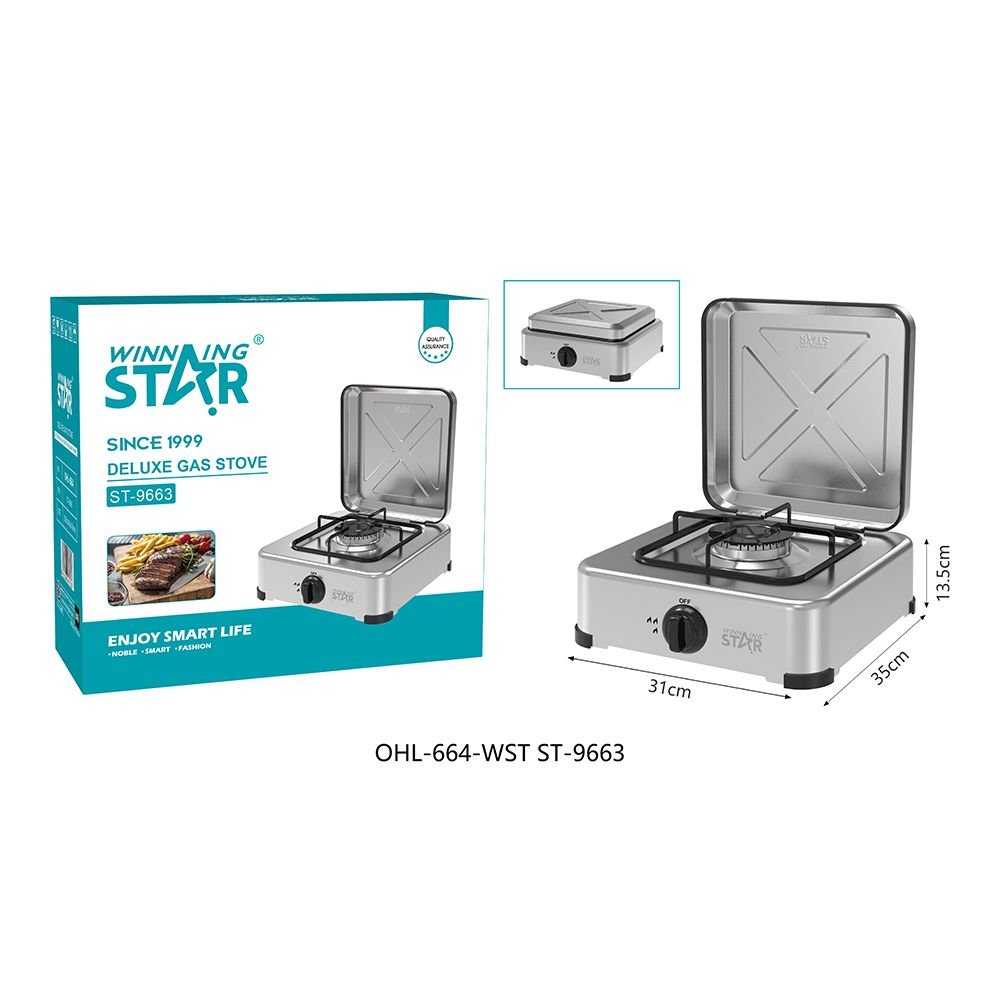 ST-9663 WINNING STAR Réchaud à Gaz Deluxe 1 Feu - Cuisinière de Camping