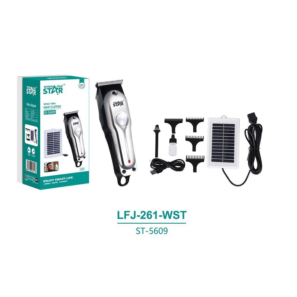 ST-5609 WINNING STAR Tondeuse à Cheveux Rechargeable Solaire 3W