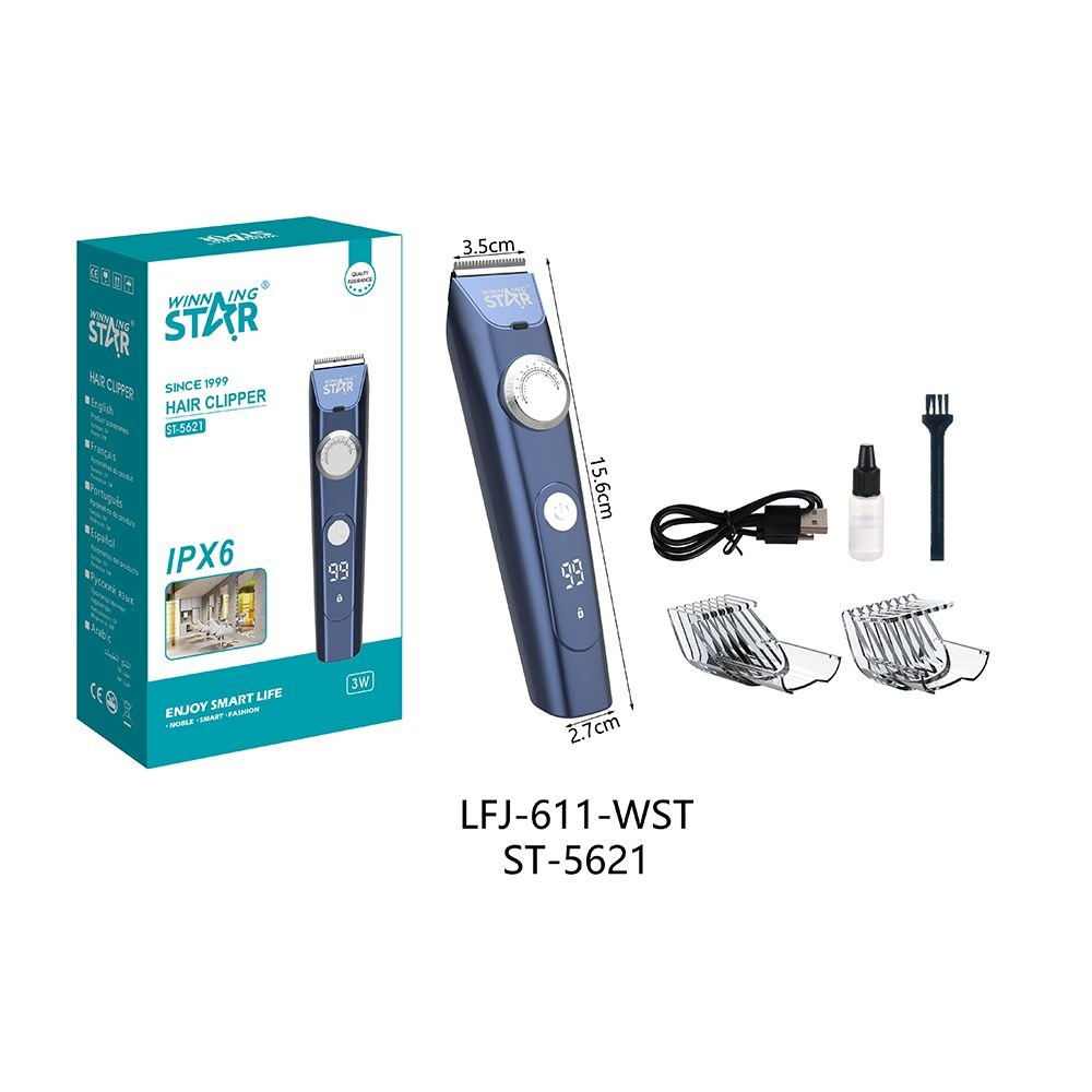 ST-5621 WINNING STAR - Tondeuse à Cheveux Rechargeable 3W Étanche IPX6