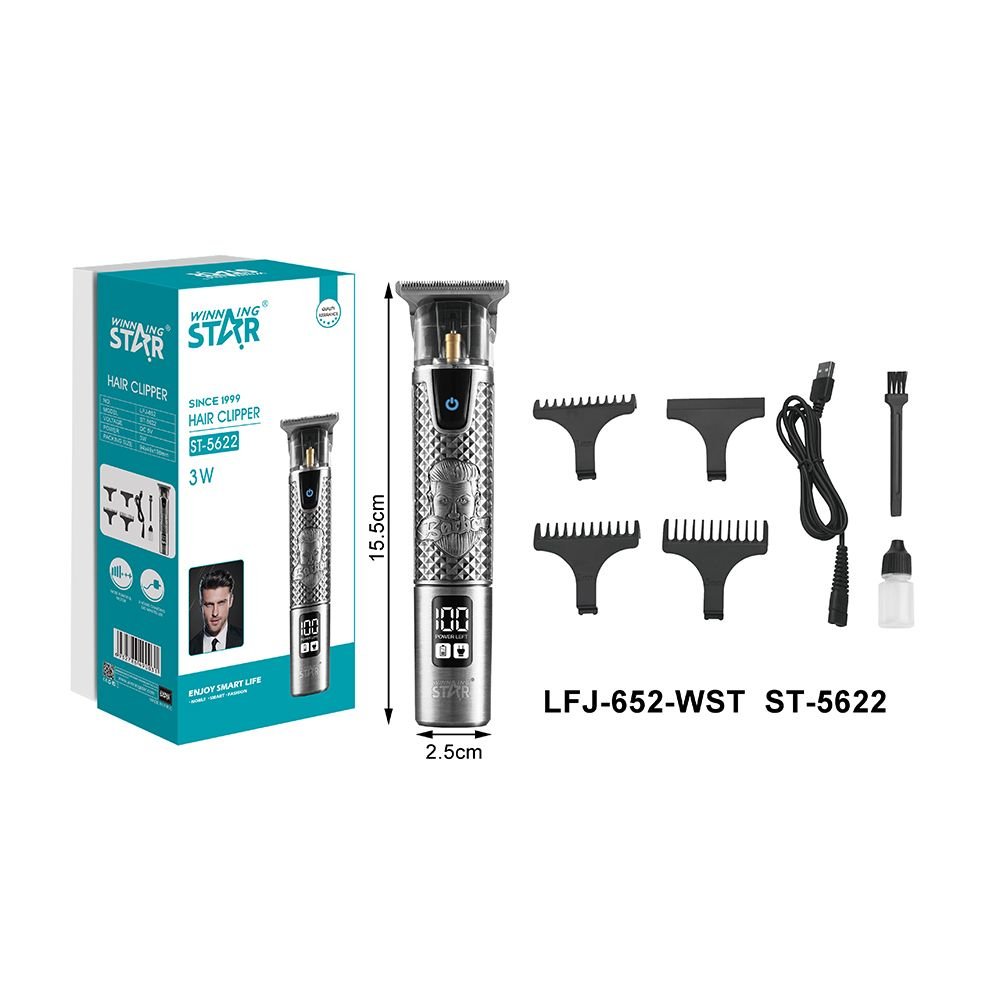 ST-5622 Tondeuse à Cheveux Rechargeable 3W avec Lame en Acier Inoxydable
