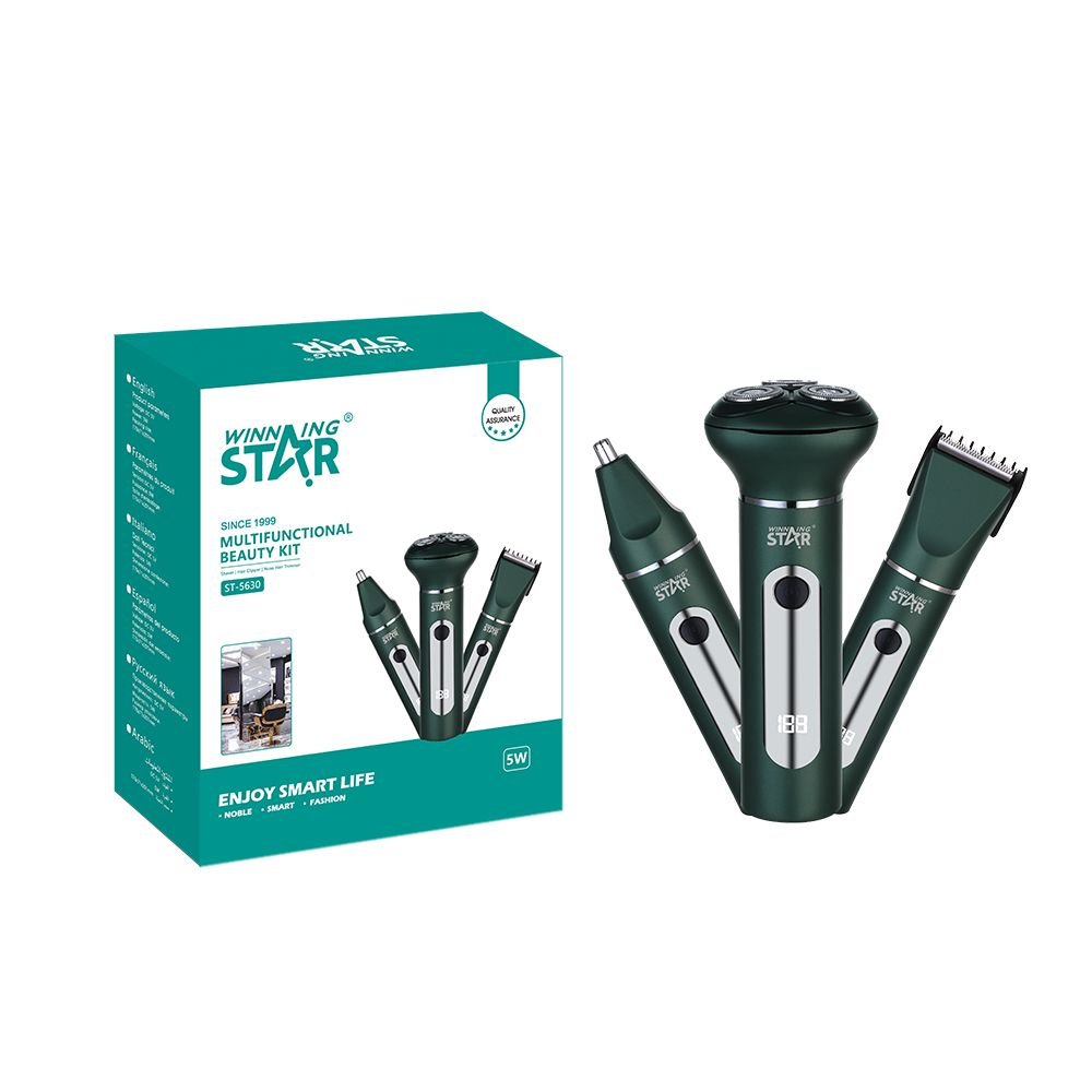 ST-5630 Tondeuse Rasoir Électrique 3 en 1 - Lame Acier Inoxydable 5W