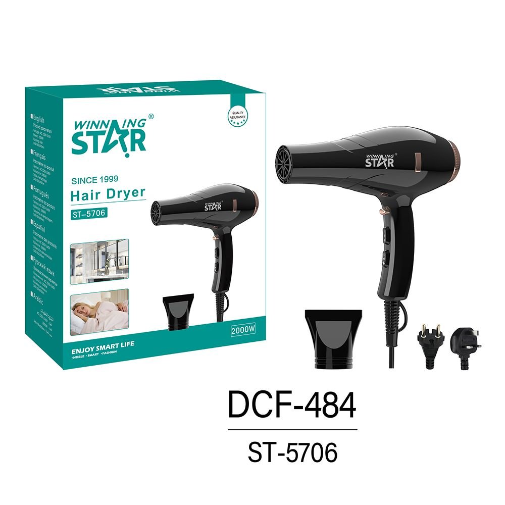 Sèche-Cheveux Professionnel ST-5706 2000W - 3 Températures/2 Vitesses