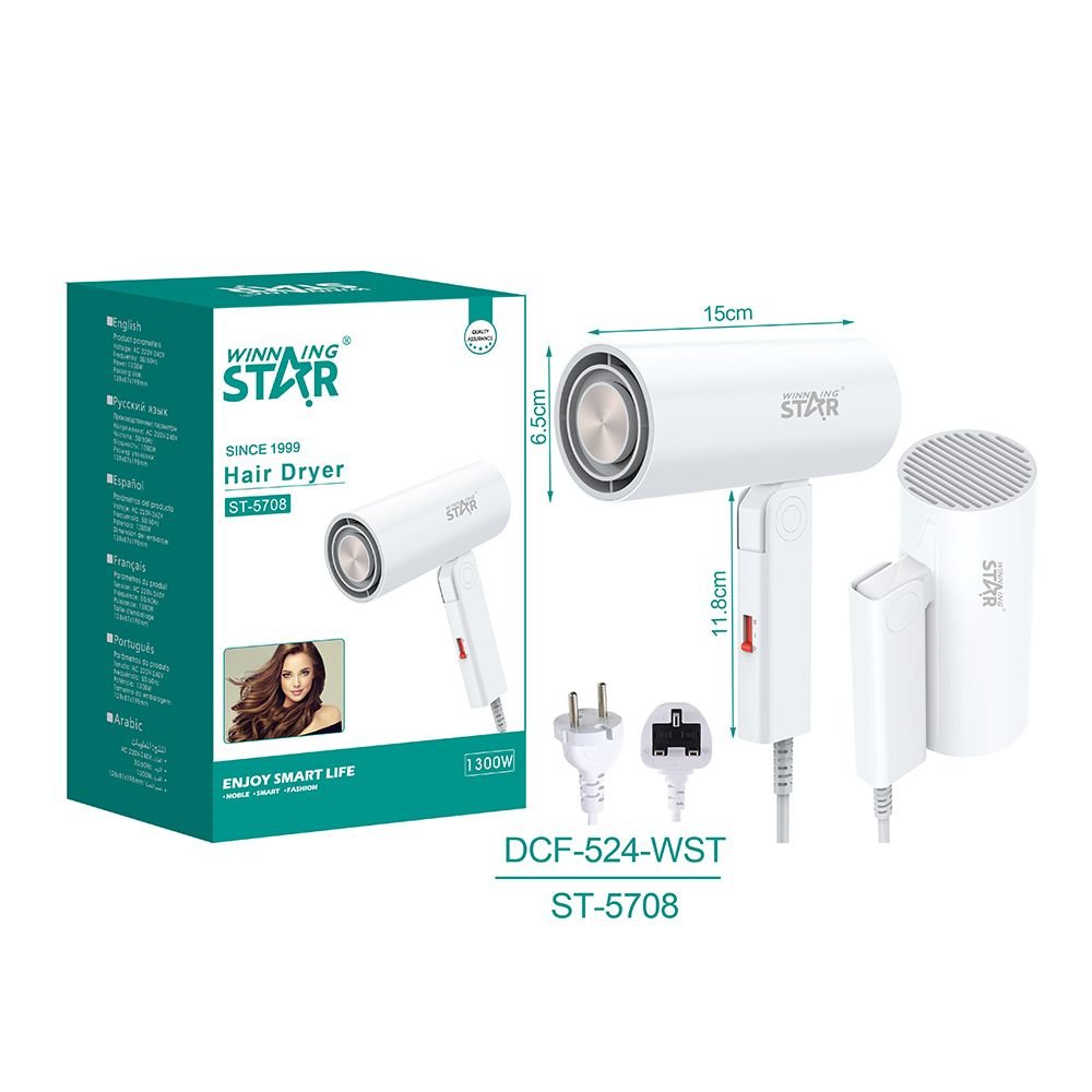 Sèche-Cheveux Professionnel 1300W avec Protection Anti-Surchauffe - ST-5708