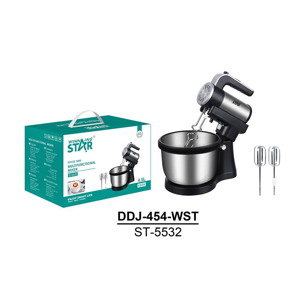 Batteur Électrique 450W 4,5L - Fouet Mixeur Multifonction ST-5532