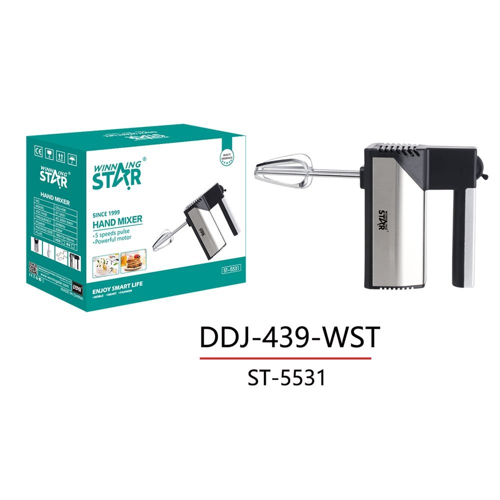 ST-5531 Batteur à Main Électrique 5 Vitesses en Acier Inoxydable