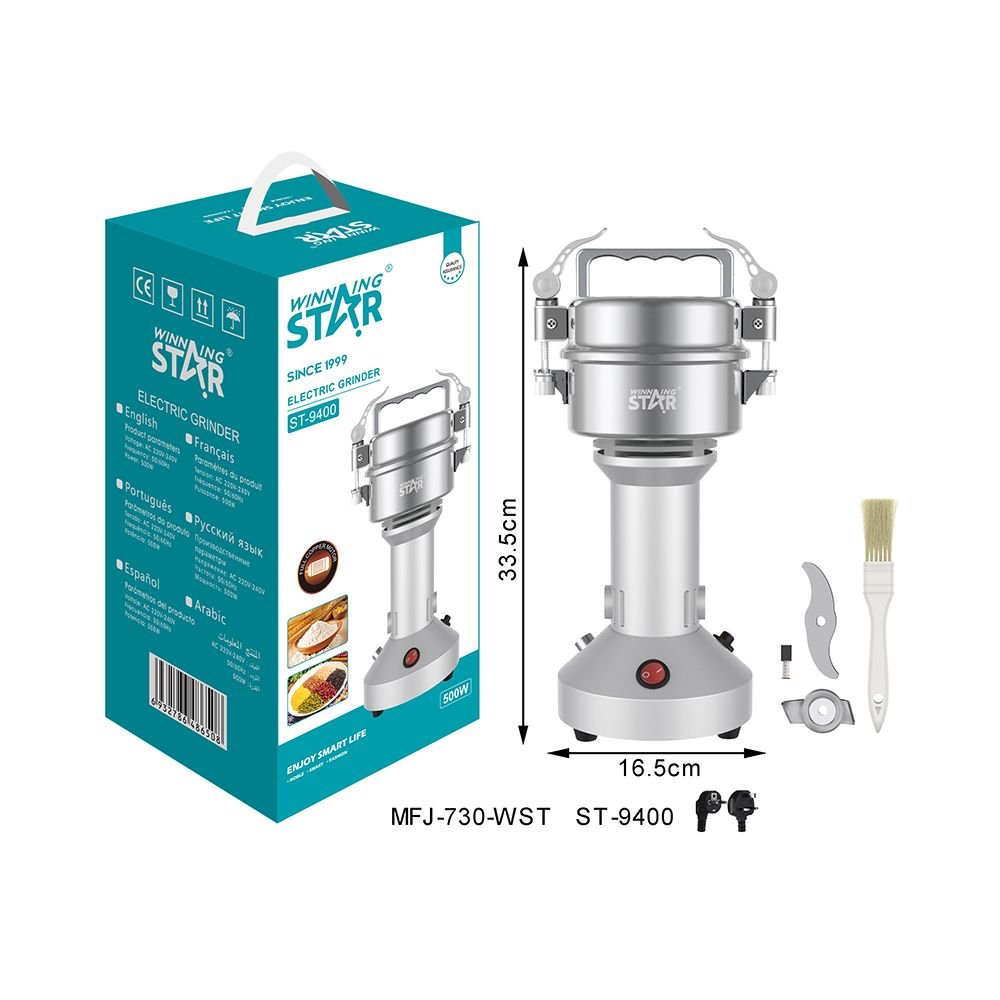 ST-9400 WINNING STAR - Moulin Électrique 500W pour Céréales, Épices et Herbes