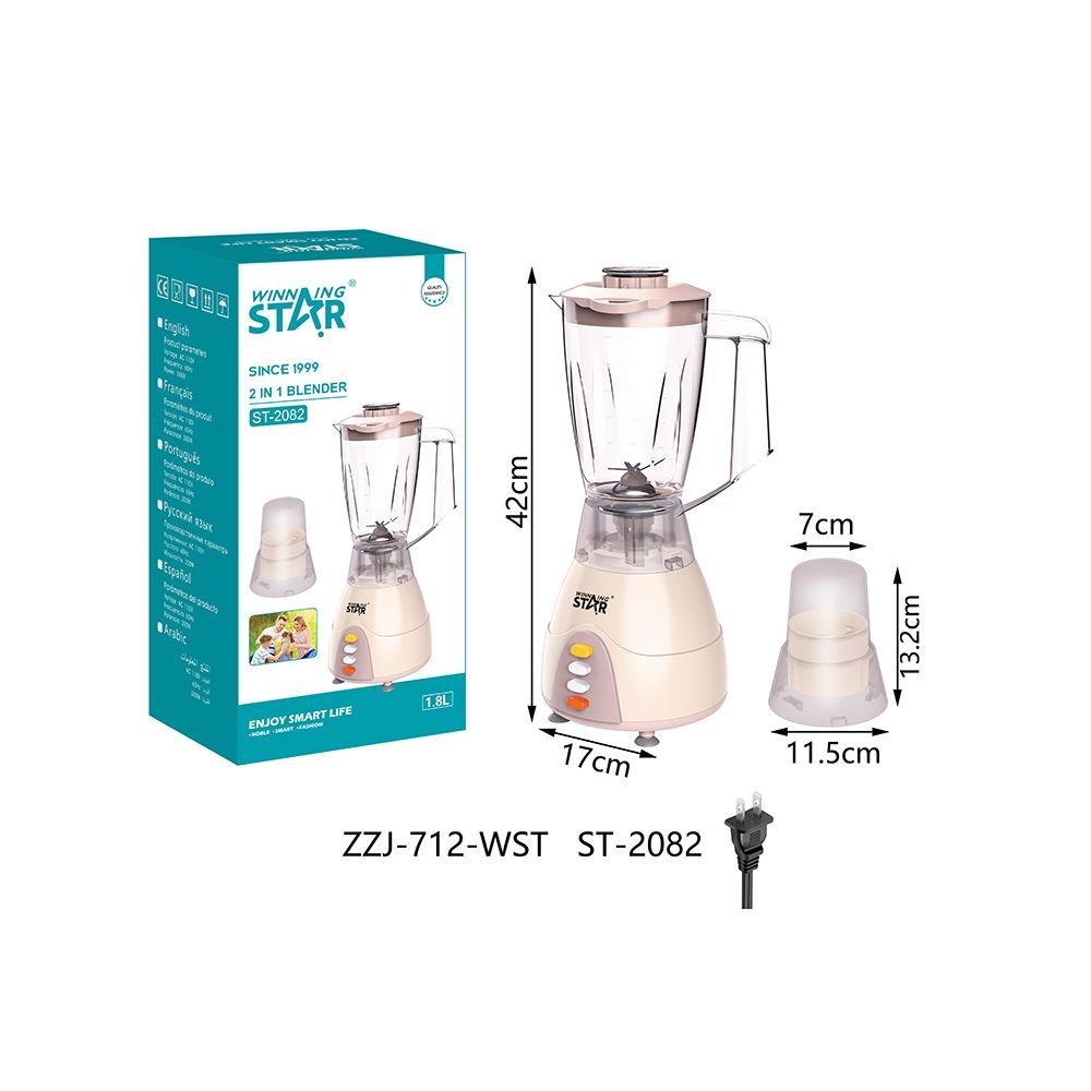 ST-2082 WINNING STAR Blender Mixeur Multifonction 2 en 1 - 350W, 1,8L