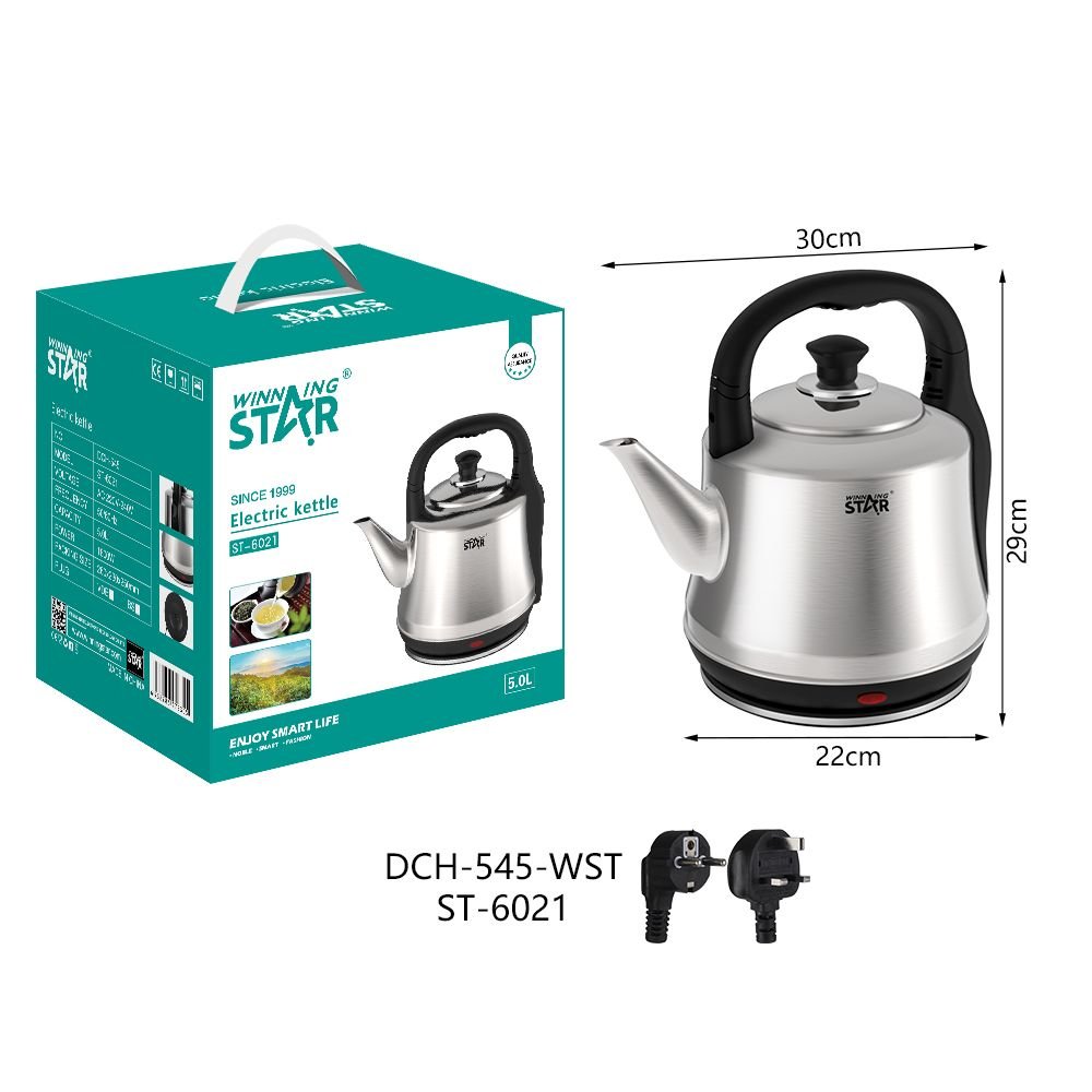Bouilloire Électrique en Acier Inoxydable 1800W 5L - ST-6021