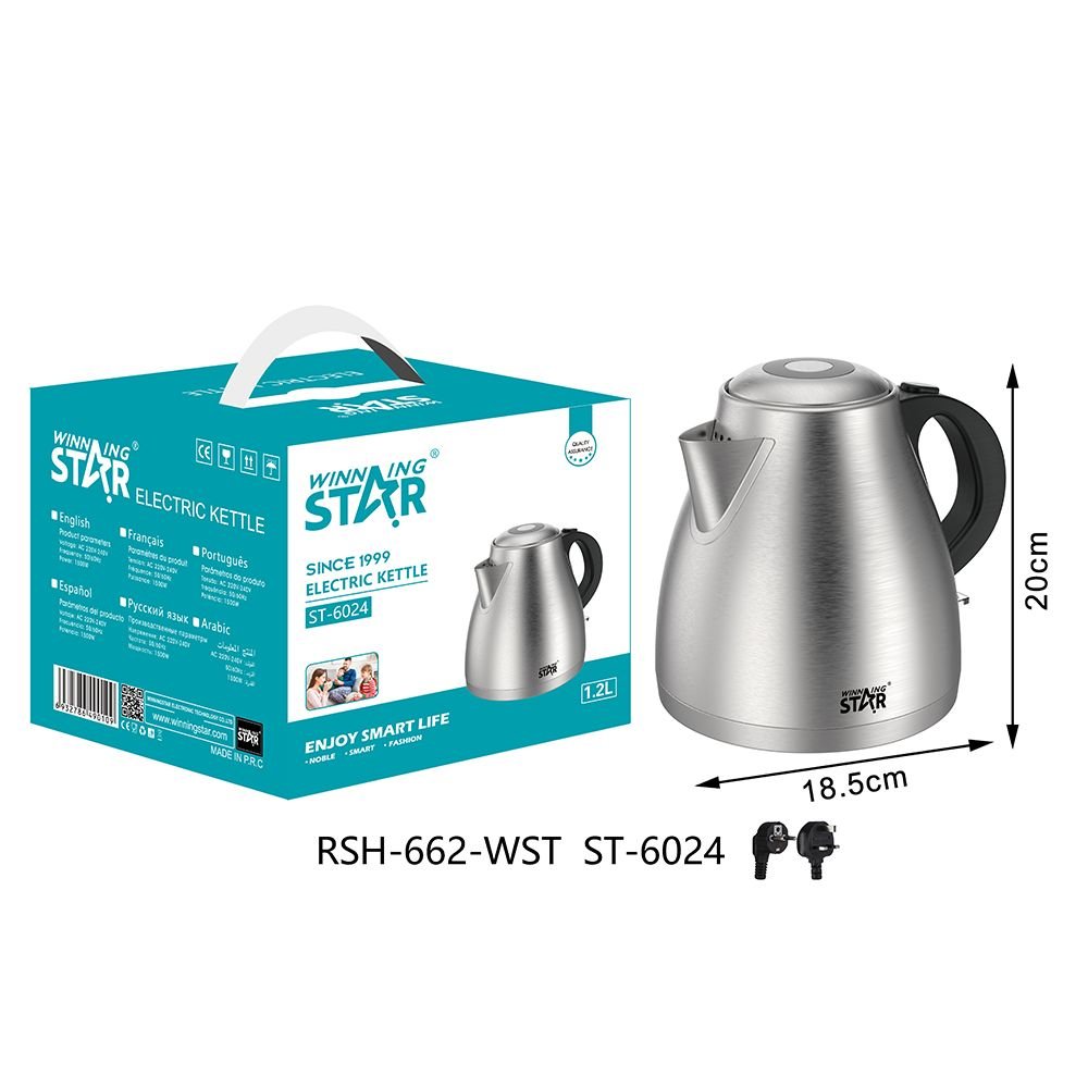 Bouilloire Électrique Inox 304 ST-6024 WINNING STAR - 1500W, 1.2L