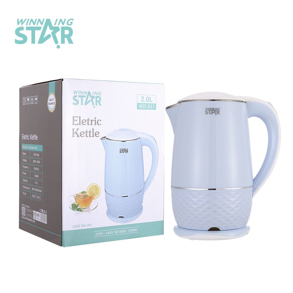 WST-837 Bouilloire Électrique 2.0L Inox Double Paroi - Nouveau Design