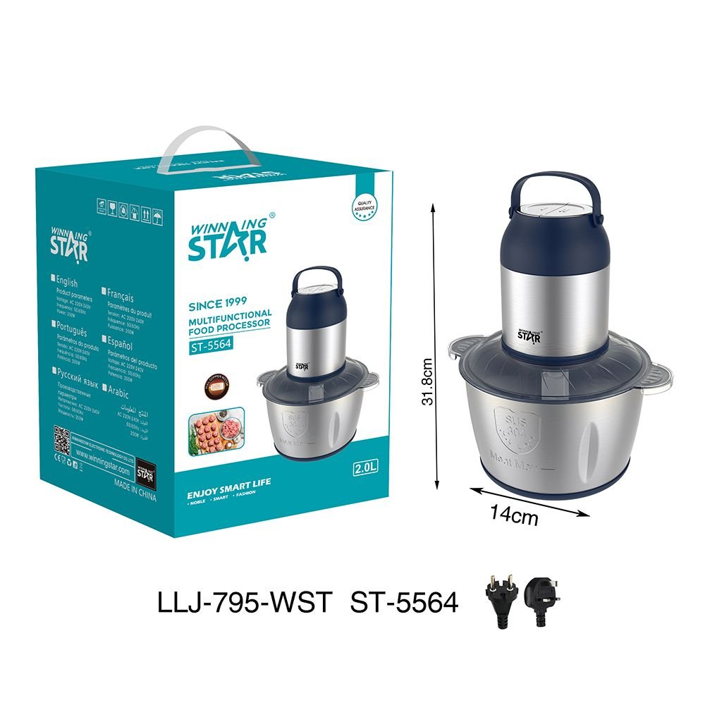 ST-5564 WINNING STAR Hachoir à Viande Électrique Multifonction 250W 2L