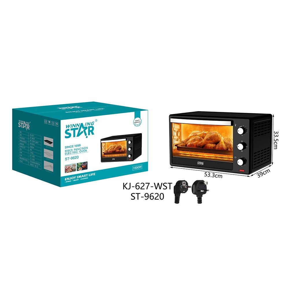 Four Électrique ST-9620 - 1600W, 38L, Minuteur 60min, Température 100-250°C