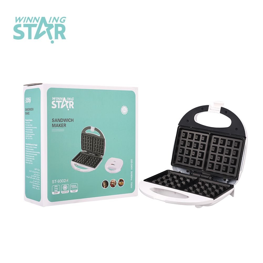 ST-9302H Appareil à Croque-Monsieur et Gaufrier Portable 2 Tranches