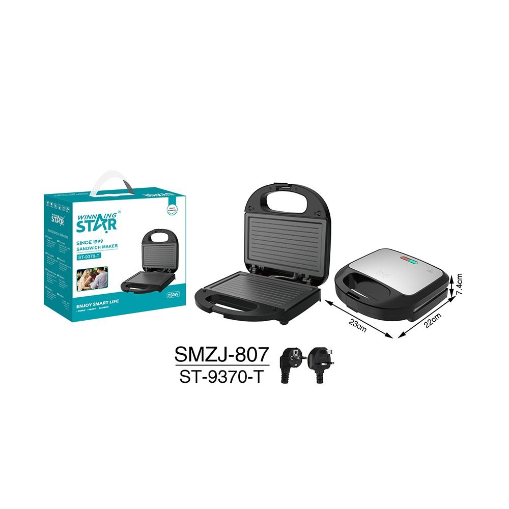 ST-9370-T WINNING STAR - Appareil à Sandwich Grill Électrique 750W