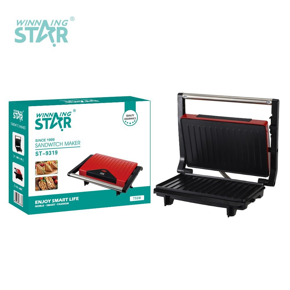 Appareil à Panini avec Plaques Striées Interchangeables - Modèle ST-9319