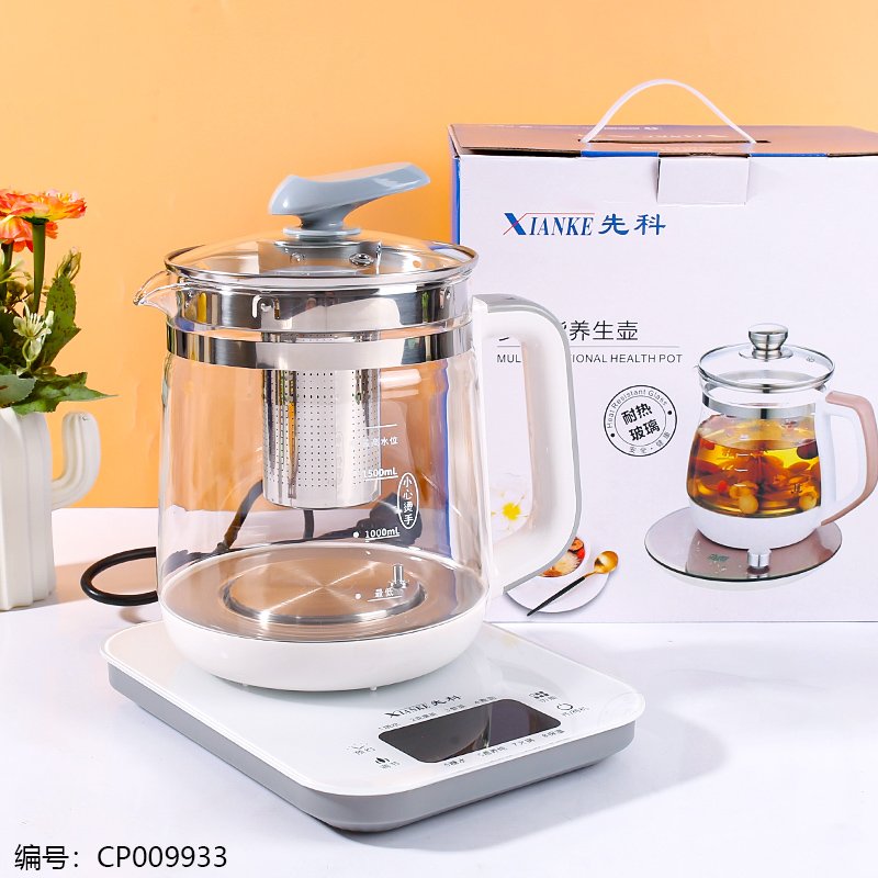 Théière/Bouilloire Santé en Verre Borosilicate et Inox Alimentaire 1.8L - E182
