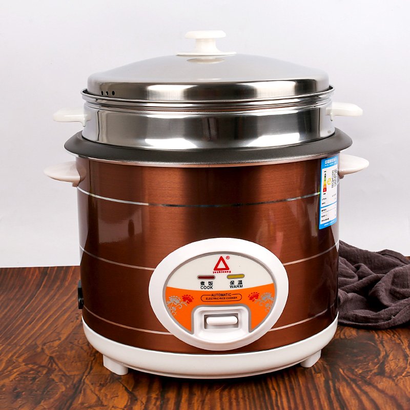 Multicuiseur à riz électrique 900W - Double cuve, revêtement doré anti-adhésif, capacité 5 litres