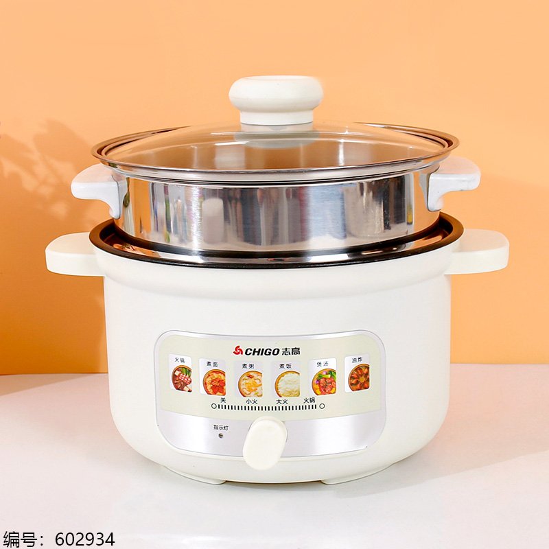 Petit Autocuiseur Électrique Zhigao 20cm (Blanc) 2L - Norme Nationale 03B