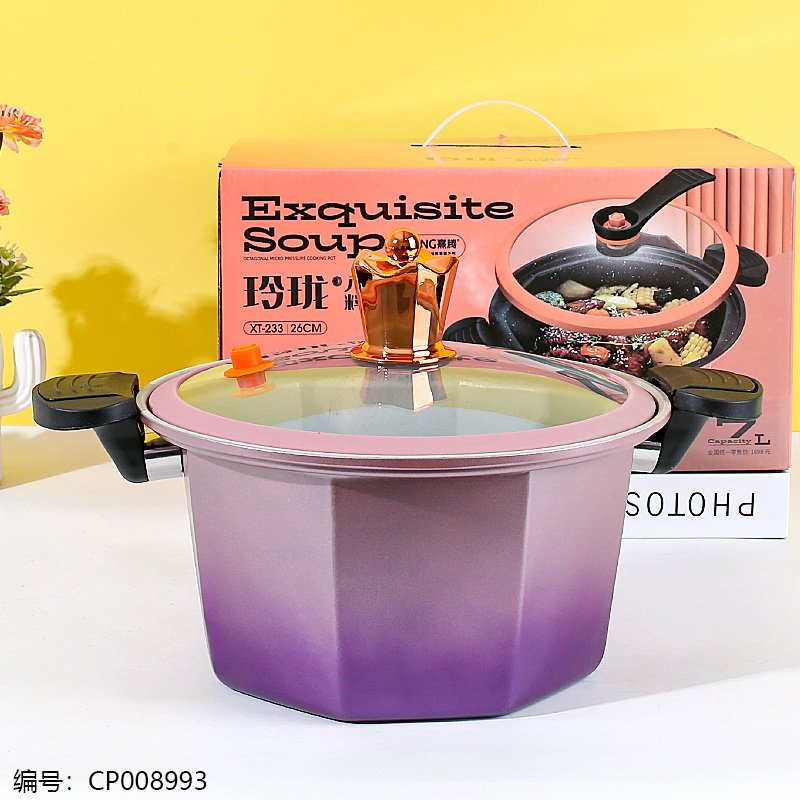 Marmite de Cuisson Octogonale 5L - Casserole Multifonction Ruisen