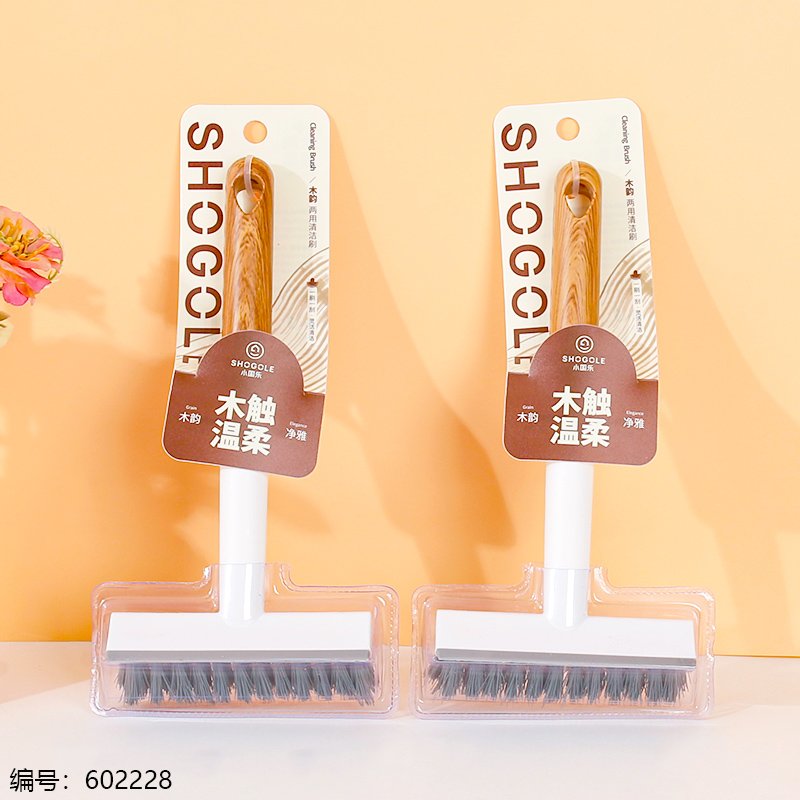 Brosse de nettoyage double usage 2941 - Brosse à vitres et brosse de sol en bois